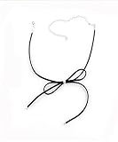 Jumwrit Bow Tie Choker Necklace Simple Black Velvet Adjustable Necklace for Women