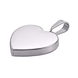 LiQunSweet 10 Pcs 304 Stainless Steel Heart Shape Charm Blank Thick Tags Pendants for Valentine Gift Women Necklace Jewelry Accessories Making DIY Material 23mm (0.91 Inch)