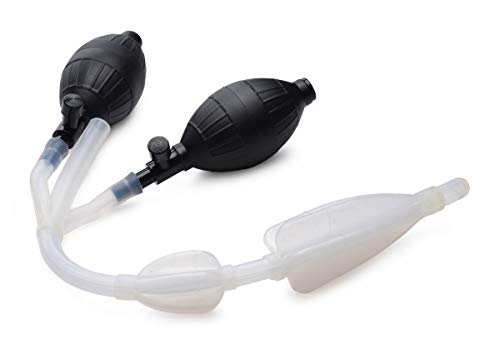 Cleanstream Inflatable Double Bulb Enema System, Premium Silicone, Water Bottle Cleansing Kit, in-Line Accelerator Bulb, Clear, 1 Count