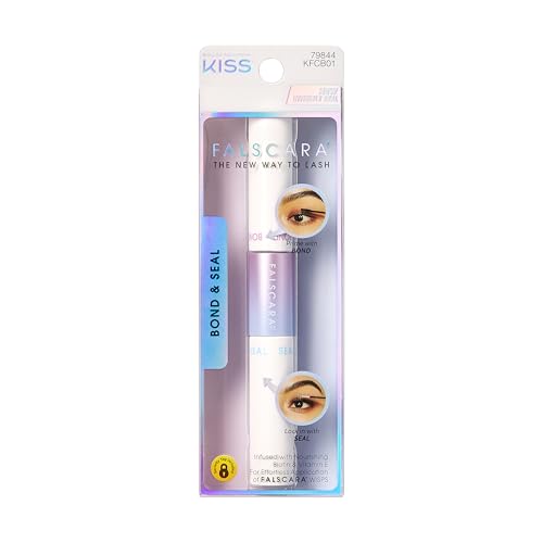 KISS Falscara DIY Eyelash Extension Bond & Seal Infused with Biotin & Vitamin E – Strong Gentle Comfortable Lash Adhesive for All Day Wear For Use With Falscara Lash Wisps, Remover, and Applicator