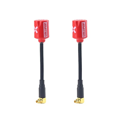 FOXEER 2pcs FPV Antenna Lollipop V4 5.7G 2.6dBi Super Mini RHCP Stubby Antenna MMCX Angle Connector for RC Drone FPV Racing Quadcopeter Multicopter