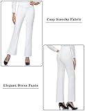 Tapata Women's 28''/30''/32''/34'' High Waist Stretchy Bootcut Dress Pants Tall, Petite, Regular for Office Business Casual White,M