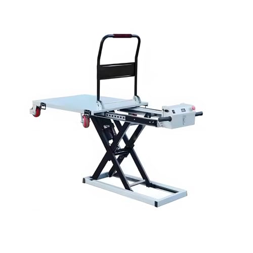 660lbs Capacity Hydraulic Lift Table Cart, 47" Lifting Height Electric Scissor Lift Table,Portable Electric Hydraulic Lifting Flatbed Handcart for Material Handling