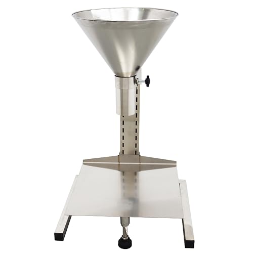 LGXEnzhuo Stainless Steel Feeding Hopper with Support Stand Manual Filling Package Funnel Under Funnel Diameter 7CM