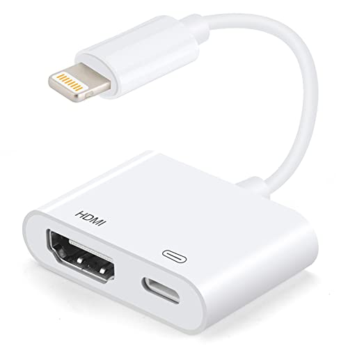 [Apple MFi Certified] Lightning to HDMI Adapters with Digital AV Adapter 1080P Video & Audio Sync Screen Converter, Compatible with iPhone 14 Pro Max/13/12/X /8Plus / iPad/iPod to HDMI