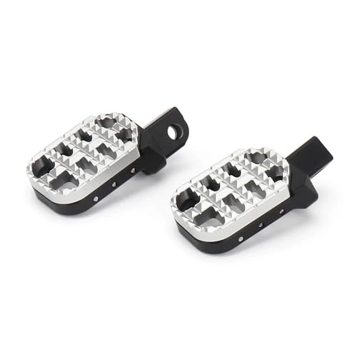 TT719 Silver and Black Rally Style Enlarged Footpegs Anti Slip Compatible with CFMOTO Ibex 450/Ibex 800 S/T/E 2023 2024 2025,Aluminum Alloy,CNC-machined,Anodization,CFMOTO Ibex 450 Accessories