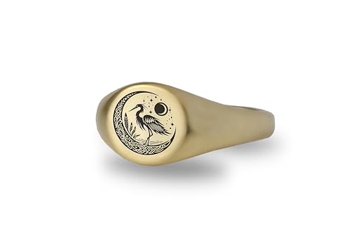 Engraved Heron Signet Ring - Custom Bird Jewelry - Personalized Animal Ring - Unisex Jewelry