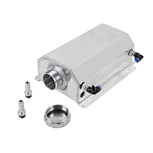 CMTOOL Coolant Overflow Tank, Aluminum 2L Radiator Overflow Tank, Universal Car Coolant Expansion Reservoir Bottle, Automotive Engine Cooling System Reservoir Tool Kit