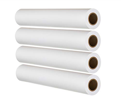 FHS Retail CAD Paper Rolls (24” x 150', 20lb) | Ink Jet Bond Paper Rolls With 2” Core | Ultra-White, Wood-Free 80GSM Plotter Paper For Engineers, Architects, Copy Service Shops (4 ROLLS) (CAD15024)