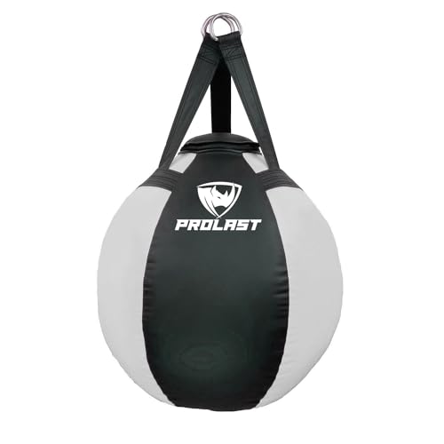 PROLAST Wrecking Ball Heavy Bag Body Snatcher Professional Boxing Training Muay Thai MMA Specialty Punching Bag (Un-filled) (White)