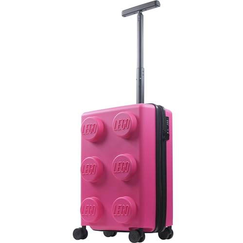 Concept One LEGO 22 Inch Carry On Luggage, Signature Trolley Expandable Hardshell Rolling Suitcase with Spinner Wheels, Pink