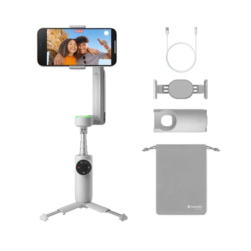 Insta360 Flow Pro - AI-Powered Gimbal Stabilizer for Smartphone, Apple DockKit Enabled, 360º Infinite Pan Tracking, 3-Axis Stabilization, Built-in Tripod, Portable & Foldable, AI Tracking