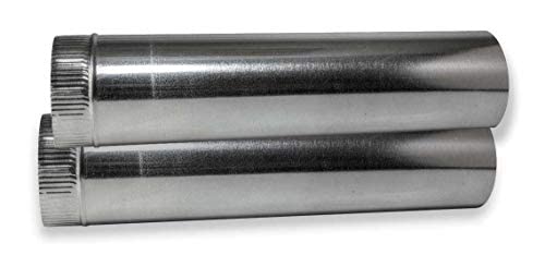 2 Pack 10"Round x24" Long - Round Duct Sheet Metal Pipe - 30 Gauge Galvanized - Crimped End Connection [2 pcs 2']