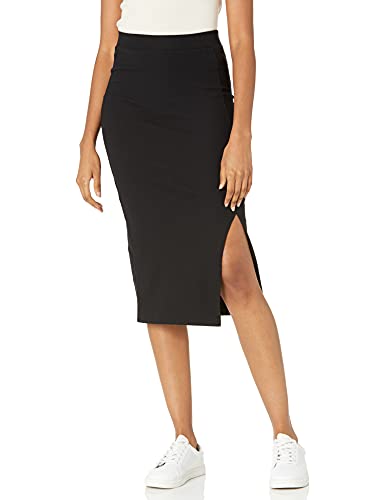 The Drop Women's Veronique High Waist Slit Skirt, Black, 5X, Plus size