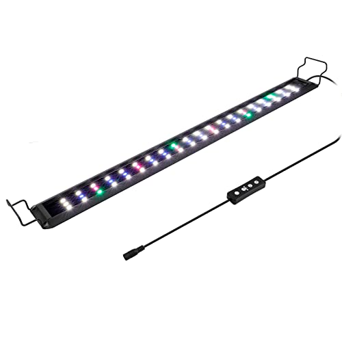 hygger 20W Full Spectrum Aquarium LED Light with 10 Levels Brightness, White Blue Red Green LEDs,6H8H12H Timer,RGB Light for 24~32IN Freshwater Fish Tank, Aquatic Plants Tropical Ornamental Fish