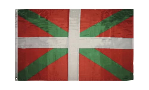 Basque Flag 3' x 5' Ft Ikurrina Basque Country Autonomous Community Spain France Patriotic Outdoor Flag Yard Banner For Outside Garden Flag Large Flag