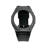 GA2100 Casioak Modification Kit – Octagonal 316L Stainless Steel Bezel and Fluororubber Strap Compatible with Casio G-SHOCK GA-B2100/GA-2100/GA-2110, Includes Installation Tools (Black Black)