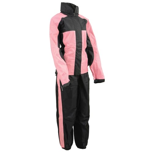 Milwaukee Leather Women's Motorcycle Hooded Water-Resistant Rain Suit for Outdoors - Large