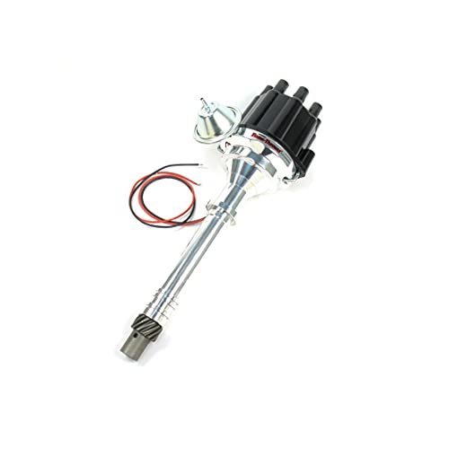 PerTronix D100700 Flame-Thrower Plug and Play Electronic Ignition Billet Distributor with Ignitor II Technology, Compatible with Chevrolet Small Block/Big Block, Vacuum Advance Black Cap