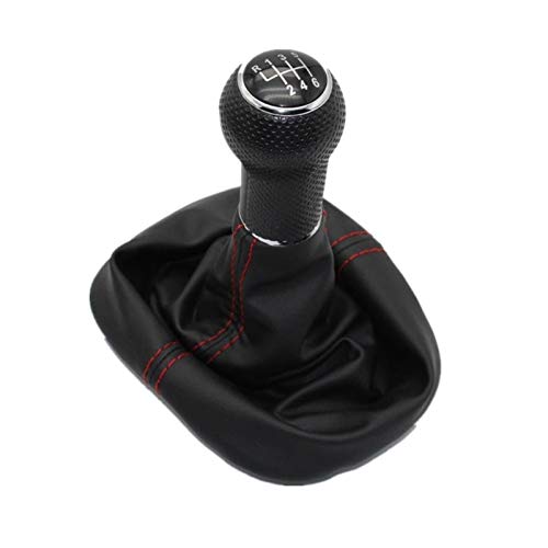 Car Gear Shift Knob for Seat for Leon 2000 2001 for Toledo 1999 2000 2001 Car-Styling 6 Speed Gear 23 Mm Hole Car Shift Knob with Leather Boot Red Line