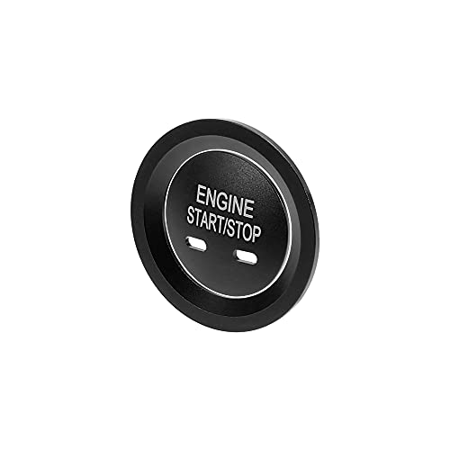 X AUTOHAUX Car Start Stop Switch Button Cover with Ring Kit for Cadillac XTS XT5 CT6 Black