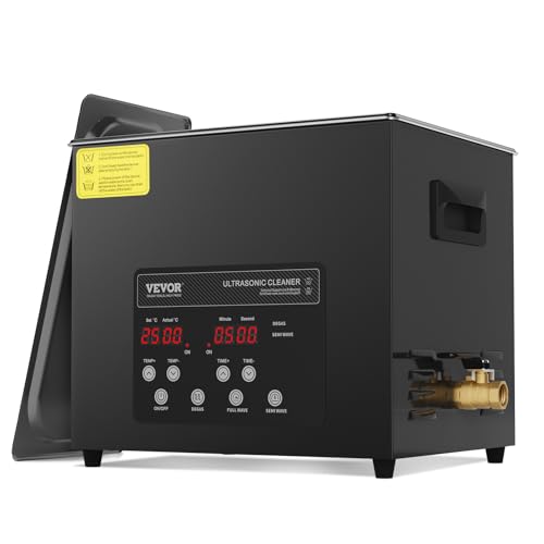 VEVOR 10L Ultra Sonic Cleaner, 240W Digital Ultrasonic Cleaning Machine with Gentle Mode & Upgraded Degassing, 40kHz Industrial Ultrasound Cleaner with Heater & Timer for Retainer, Jewelry, Tools