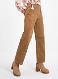 Acelitt Woman Casual Fall Corduroy Pants High Waisted Fashion Loose Straight Leg Pants Trousers Brown Medium