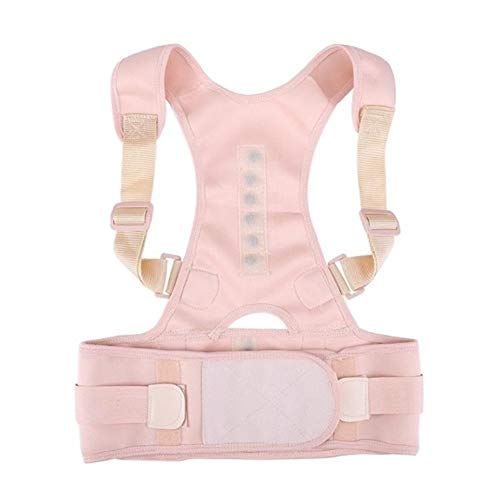 DJFYVKKIO Magnetic Back Posture Corrector Clvicle Spine Corrector Prevent Slouching Adjustable Back Support Brace Back Straightener Corset, Pink