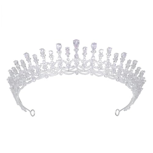 Kamirola Silver Wedding Cubic Zirconia Tiaras and Crowns for Women, Bride Royal Queen Headband Princess Quinceanera Headpieces for Women Bridal Birthday Prom Pageant Party (TR70)