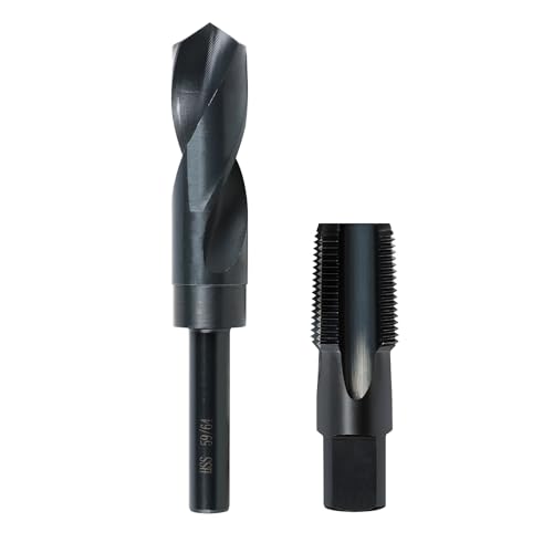 RURITKIT 3/4-14 NPT Pipe Tap and 59/64" drill Set, Carbon Steel Hand Threading Plumbing Tap Set for Plumbers Mechanics DIY Thread cutting tools