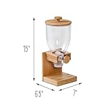 Honey-Can-Do Bamboo Cereal Dispenser, Food Storage Container for Pantry, Kitchen Counter, Organization and Storage KCH-09867 Natural