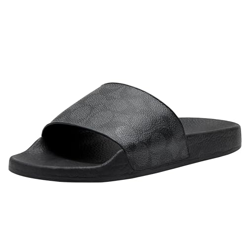 Coach Women's Udele Slide Sandals, 8 Charcoal/Black
