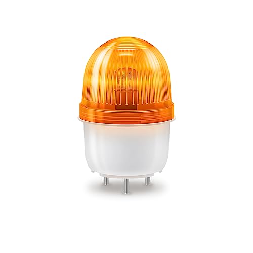 TOPENS JD24VY 24V Warning Light Emergency Flashing Safety Strobe Beacon Amber/Yellow Alarm Lamp Siren Blinker Halogen Tungsten Lamp for Gate Openers, Emergency and Construction Vehicles