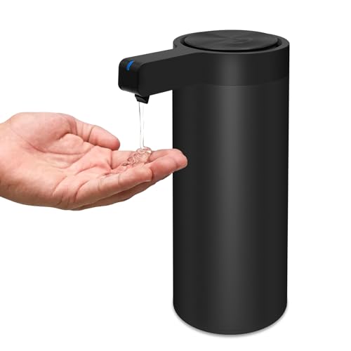 Mamiddle Automatic Soap Dispenser Stainless Steel with Sensor Infrared 9 oz. Soap Dispenser Electric IPX5 Waterproof USB-C Charging Motion Sensor for Kitchen & Bathroom (Black)