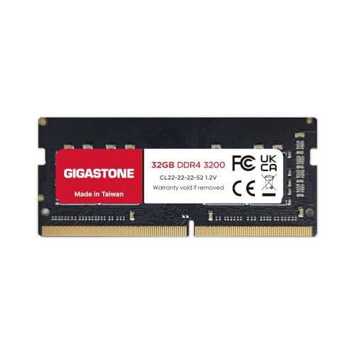 【DDR4 RAM Laptop Only】 GIGASTONE 32GB DDR4 3200MHz (2933MHz or 2666MHz) PC4-25600 (PC4-23400, 21300) CL22 1.2V SODIMM 260 Pin Unbuffered Non ECC High Performance Notebook Memory Upgrade