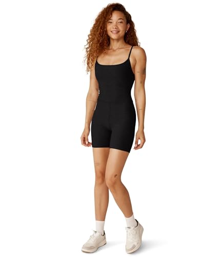 Beyond Yoga Women's Spacedye Keep Pace Biker Jumpsuit, Darkest Night, Black, S