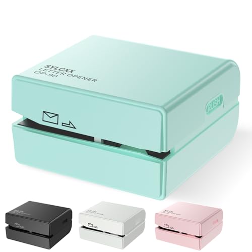 Battery Operated Electric Letter Opener - Letter Openers Envelope Slitter, Envelope Opener, Mail Opener, Universal Envelope Efficient Letter Opener Tool for Office, Home (Mint Green)