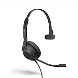 Jabra Evolve2 30 MS Wired Headset, USB-C, Mono, Black – Lightweight, Portable Telephone Headset with 2 Built-in Microphones – Work Headset with Superior Audio and Reliable Comfort