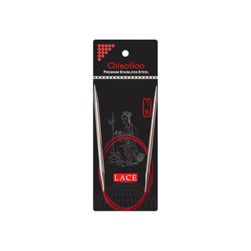 ChiaoGoo Red Lace Circular 32 inch (81cm) Stainless Steel Knitting Needle Size US 6 (4mm) 7032-6