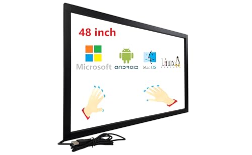 DeYoWo 48 Inch Infrared Touch Screen Frame, IR Touch Screen Overlay, Touch Screen Panel, Free Driver