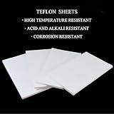 200 X 200mm White Teflon PTFE Plastic Sheet, Formable Teflon Board for Gaskets and DIY Crafts(6mm)