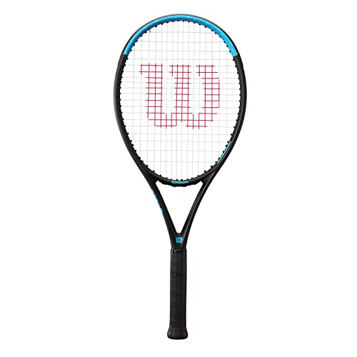 Wilson Ultra Power 103 Tennis Racket, Carbon Fibre, Head-Light (Grip-Heavy) Balance, 278 g, 69.2 cm Length,Black/Blue