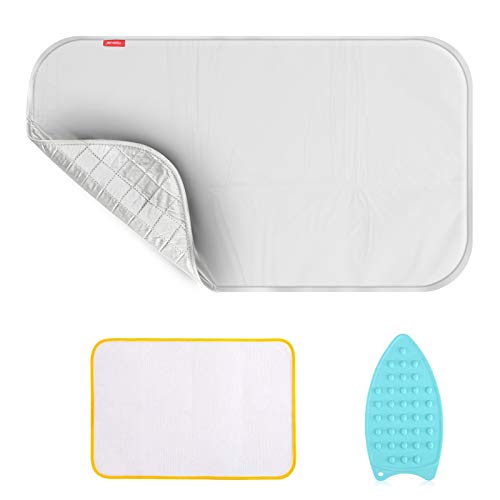 Ironing Mat Ironing Blanket,Upgraded Thick Portable Travel Ironing Pad,Isolate Heat Pad Cover for Table Top,Washer,Dryer,Countertop,Bed,Small Iron Board Mat Iron Pad for Ironing-19 x 33" (3Piece)