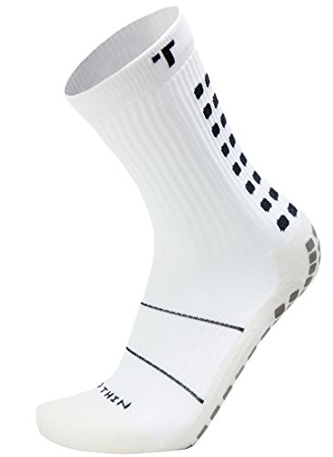 TRUSOX Men's Standard 3.0 Thin Crew Socks, White, Large