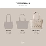 Simple Modern Beach Bag Rubber Tote | Waterproof Extra-Large Tote Bag with Zipper Pocket for Beach, Pool Boat, Groceries, Sports | Getaway Bag Collection | Almond Birch