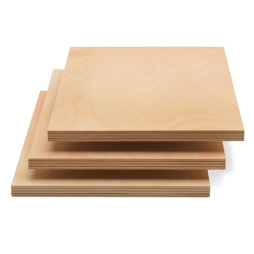 Baltic Birch Plywood 8 x 12 x 1/2 Inch - 12 mm Craft Wood, Pack of 12 B/BB Grade, Stronger Than Basswood Sheets or Balsa Wood, Perfect for Laser, CNC Cutting, Wood Shelves, by Woodpeckers