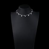 Sterling Silver Jewelry Lucky Star Choker Necklace Pendant Disc Chain Statement Necklace For Women