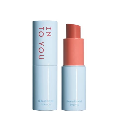 INTO YOU Multi-use Blush Stick Clean Fit and Clean Makeup, 3 in 1 Blendable Color and Cooling Water-like Feeling Blush Stick for Cheeks, Eyes and Lips, Pure Peach Fuzz(MS01)