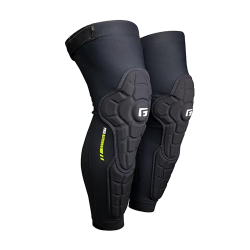 G-Form Pro-Rugged 2 Knee-Shin Guard - Comfortable - Protective Knee-Shin Guards with Pads for Biking & Cycling - Durable Compression - Black, Adult Large