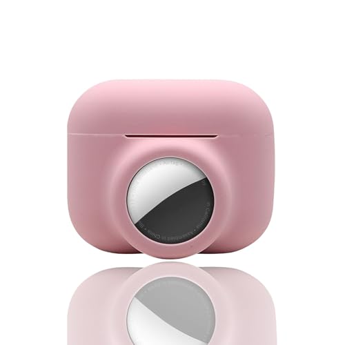 [ 2 in 1 ] Anti-Scratch Anti-Fall Anti-Lost Protective Cover Compatible with AirPods Pro and AirTag, Soft Silicone Protective Case for Womens Mens